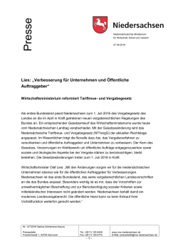 Pressemitteilung des MW - Niedersächsisches Ministerium für