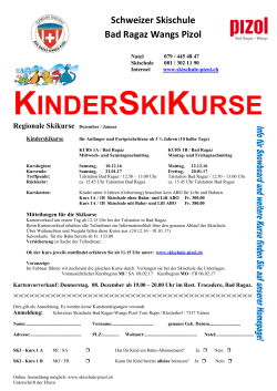kinderskikurse - Schweizer Skischule Bad Ragaz Wangs Pizol