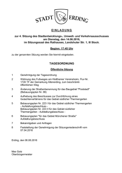 EINLADUNG TAGESORDNUNG
