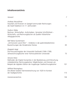 Inhaltsverzeichnis