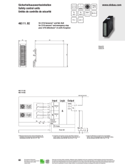 Sicherheitsauswerteeinheiten Safety control units Unit&eacute;s de contr&ocirc;le