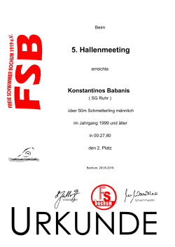 5. Hallenmeeting - Freie Schwimmer Bochum 1919 eV