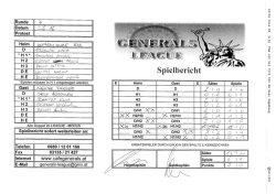 Spielbericht - Generals League