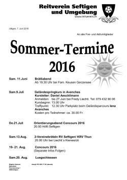 Sommerprogram 2016 - Reitverein Seftigen