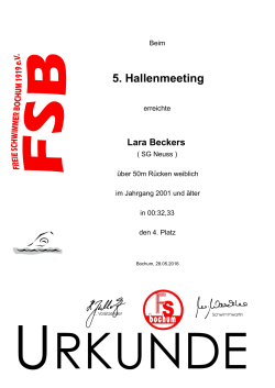 5. Hallenmeeting - Freie Schwimmer Bochum 1919 eV