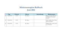 Ministrantenplan Kollbach Juni 2016
