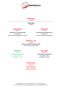 Dienstag - Hombergerhaus