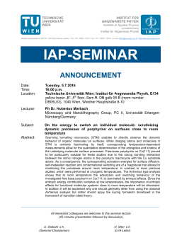 iap-seminar - IAP/TU Wien - Technische Universität Wien