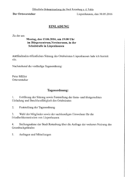 Ortsbeirat Lispenhausen 13.06.2016