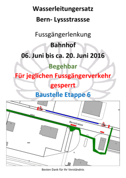 Lyssstrasse, Fussgängerlenkung beim Bahnhof