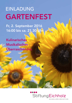 gartenfest - Newsletter Stiftung Eichholz