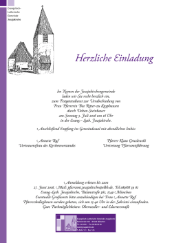 Herzliche Einladung - Evangelisch-Lutherische Jesajakirche M&uuml;nchen