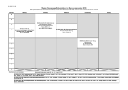 Stundenplan SoSe 2016 Komplexes Entscheiden