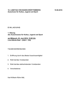 22.06.2016 Ausschuss für Kultus, Jugend und Sport