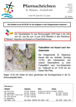 Pfarrnachrichten - St. Martinus Pfalzdorf