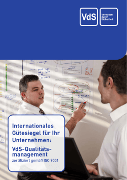 VdS-Qualitätsmanagement gem. ISO 9001