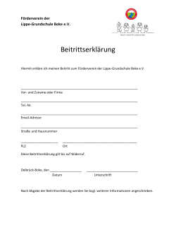 Beitrittserklärung - Lippe