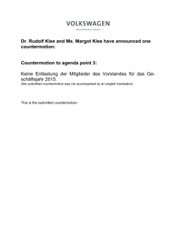 Dr. Rudolf Klee and Ms. Margot Klee have
