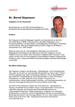 Dr. Bernd Siepmann