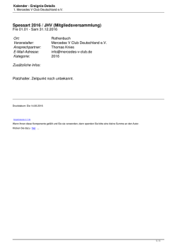 Kalender - Ereignis-Details - 1. Mercedes V Club Deutschland eV