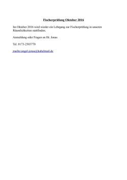 Fischerprüfung Oktober 2016