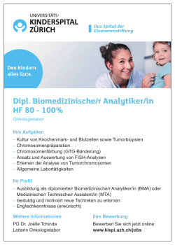 Dipl. Biomedizinische/r Analytiker/in HF 80 - 100%