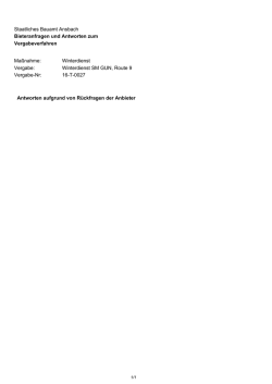 Staatliches Bauamt Ansbach Bieteranfragen und Antworten
