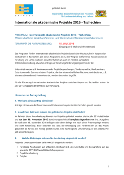 Internationale akademische Projekte 2016