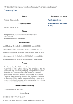 Dozent Vinzenz Krause, M.Sc. Ansprechpartner Vinzenz Krause, M