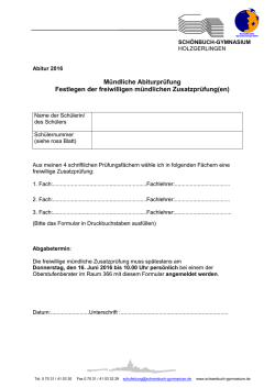 Festlegen der m&uuml; Zusatzpr&uuml;fung - Sch&ouml;nbuch
