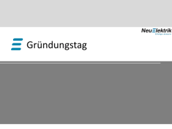 Gr&uuml;ndungstag - NeuElektrik AG