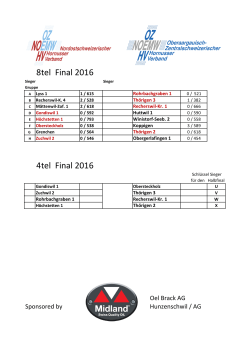 Resultate 8tel Final Midland Cup 2016