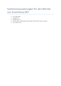 Systemvoraussetzungen für den Betrieb von SmartStore.NET