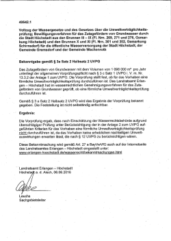Umweltverträglichkeitsprüfung Wasserversorgung Höchstadt