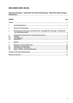 Inhaltsverzeichnis zu DIN 25003:2001