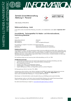 information - Zentrale Universit&auml;tsverwaltung - Martin