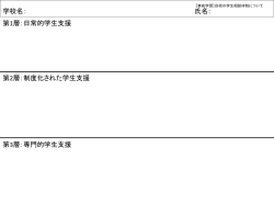学校名： 氏名： 第1層：日常的学生支援 第2層：制度化された学生支援 第
