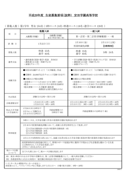 平成29年度 生徒募集要項（抜粋）