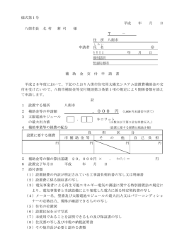様式第1号 平成 年 月 日 八街市長 北 村 新 司 様 － 住 所 八街市 申請