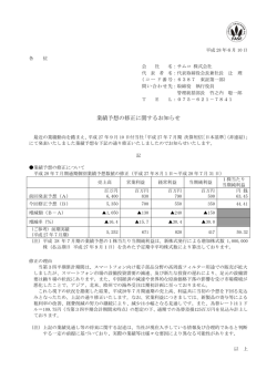 業績予想の修正に関するお知らせ