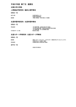 平成27年度進路先