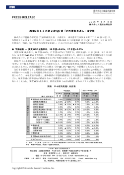 2016年1-3月期2次QE後「内外景気見通し」改定値