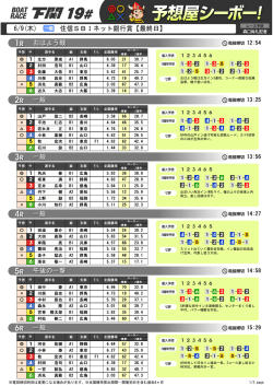 6/9(木) 住信SBIネット銀行賞【最終日】 おはよう戦 一般 一般 一般