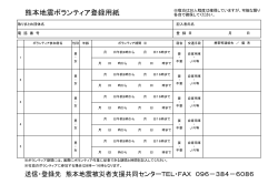 熊本地震ボランティア登録用紙