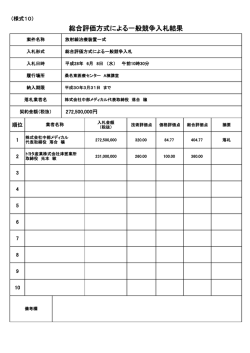 総合評価方式による一般競争入札結果