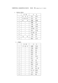一般財団法人福島県民共済会 役員一覧
