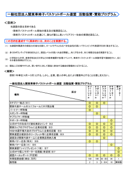 一般社団法人関東車椅子バスケットボール連盟 活動協賛・賛助プログラム