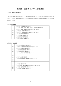 第 I 部 浜松キャンパス学生案内