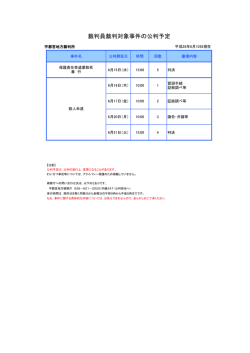 裁判員裁判対象事件の公判予定