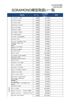 モデルプレーン販売リスト(2016/6/8時点・PDF形式)